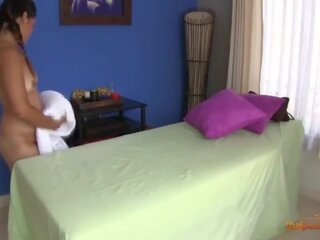 Perky Thai adolescent seduced and fucked by her masseur