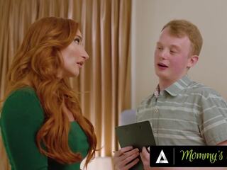 Mommys youth - grumpy stepson gets aroused while measuring pawg milf sophia lockes velký prsa