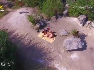 Nud plaja sex, voyeuri film taken de o drone