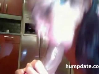 Glorious teen rides a huuuuge squirting dildo show