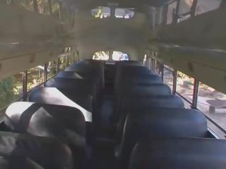 Desirable rūdmataina pusaudze uz sedusive svārki izpaužas sasitu uz a autobuss