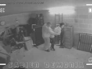 CCTV footage of enchanting teen Sabien Demonia getting fucked in ass by school worker