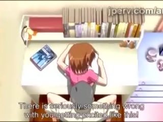 Smulkutė anime jaunas moteris gauna sumušė iki grown didelis varpa