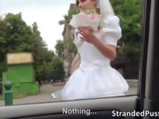 Glamorous Bride Sucks A Big Hard penis
