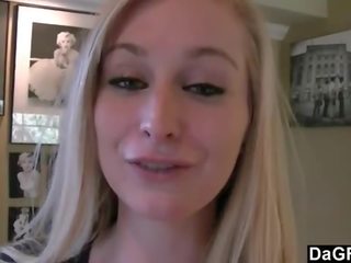 Blonde teen hardcore fucked and a nice facial at hotel movie