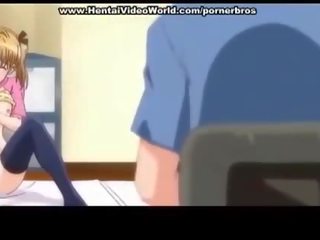 Animirano najstnice ljubimec introduces zabavno jebemti v postelja